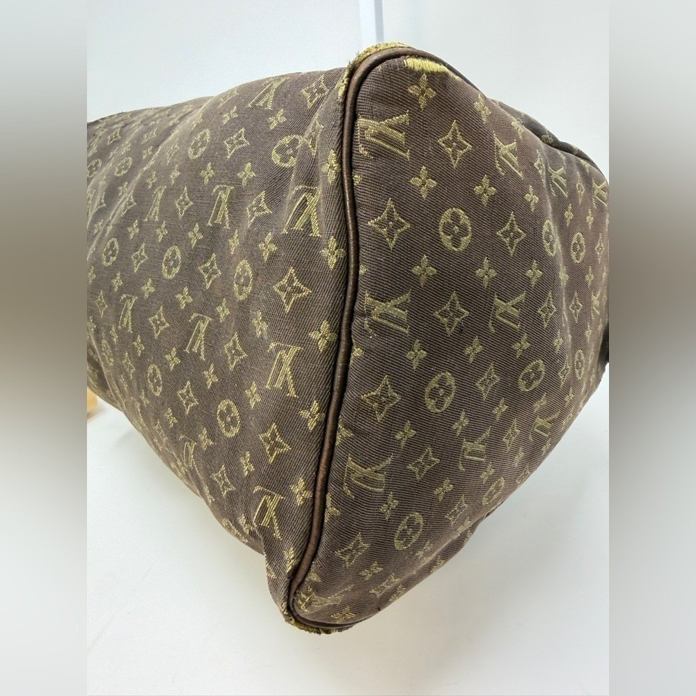 Louis Vuitton Vintage 2008 Monogram Mini Lin Speedy 30 Brown Ebene Trim Satchel - Picture 9 of 17